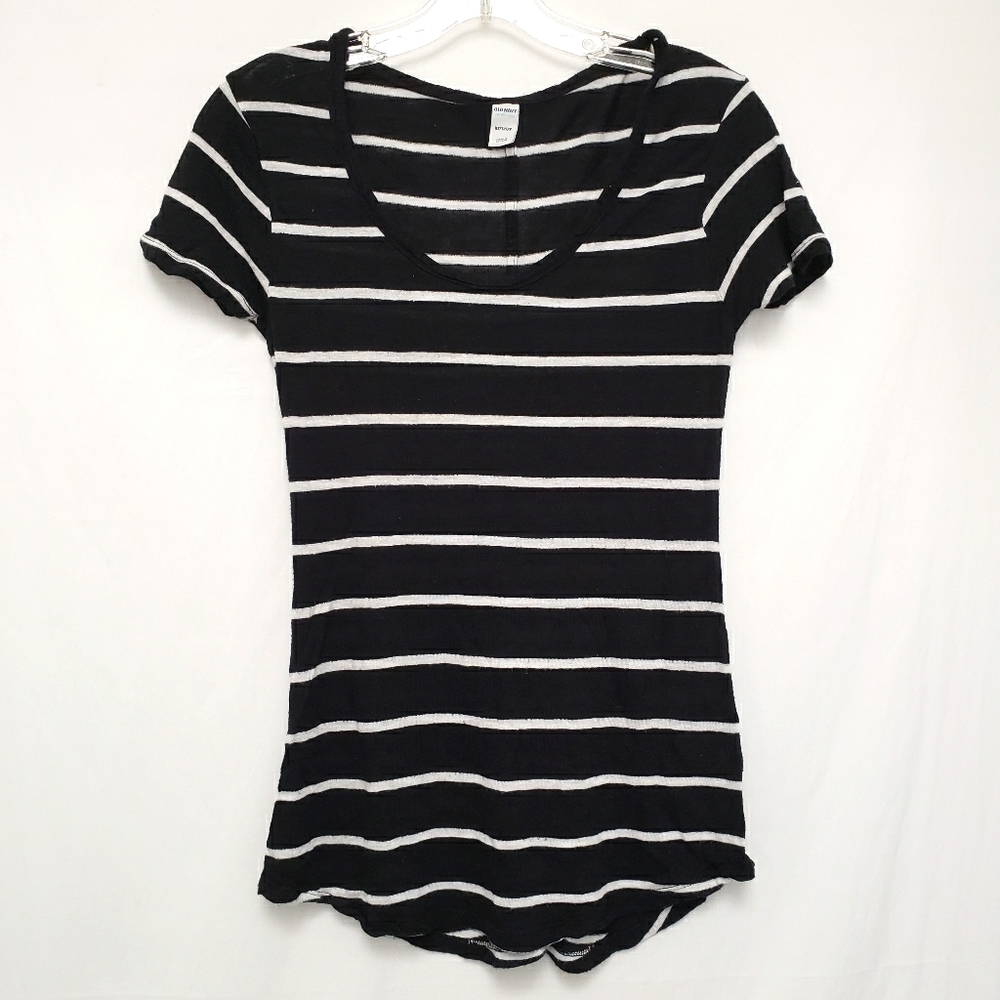 Old Navy Black and White Striped Tee